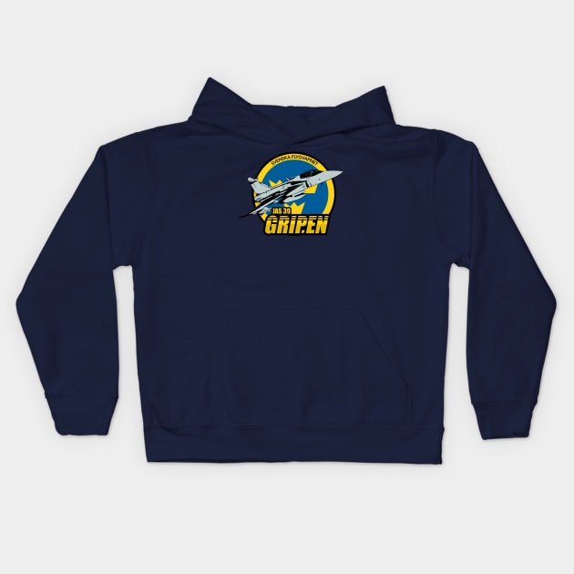 JAS 39 Gripen Fighter Kids Hoodie by TCP